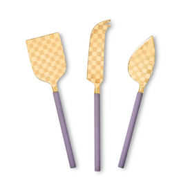 Mackenzie-Childs violet cheese knife set