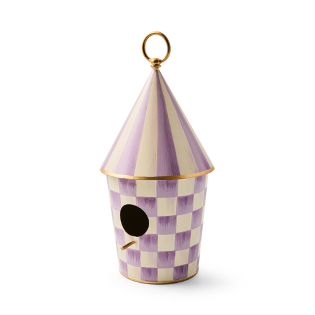 Mackenzie-Childs violet birdhouse
