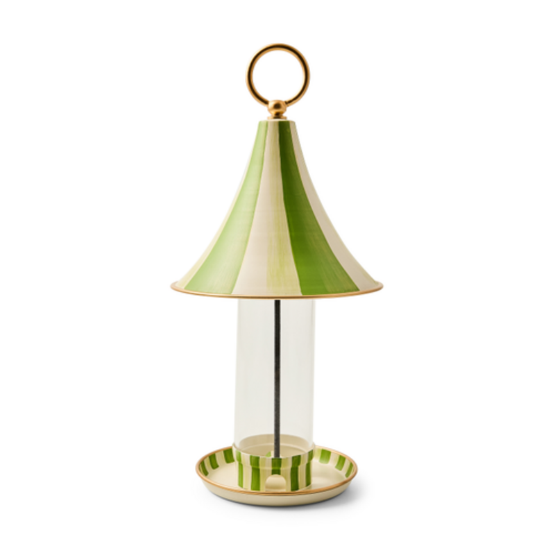 Mackenzie-Childs grass green bird feeder
