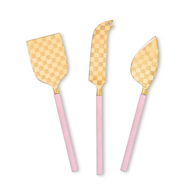 Mackenzie-Childs rosy cheese knife set