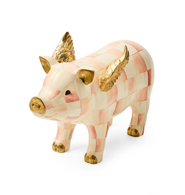 Mackenzie-Childs rosy check flying pig figurine