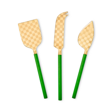 Mackenzie-Childs emerald cheese knife set