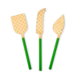 Mackenzie-Childs emerald cheese knife set