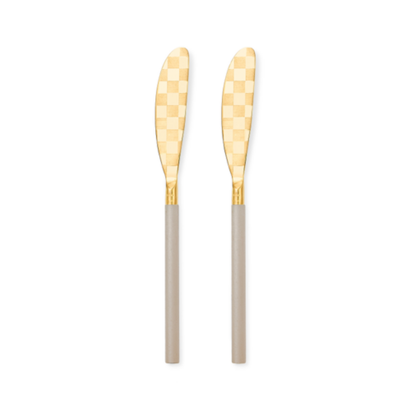 Mackenzie-Childs mocha spreader set