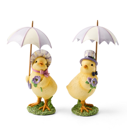 Mackenzie-Childs pansy party umbrella chicks, set of 2