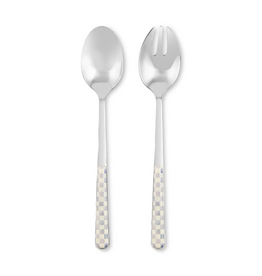 Mackenzie-Childs sterling check bistro salad serving set