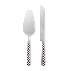 Mackenzie-Childs courtly check bistro cake serving set