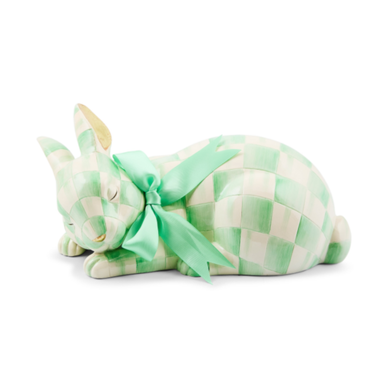Mackenzie-Childs mint check fluffy bunny