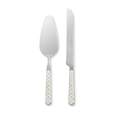 Mackenzie-Childs sterling check bistro cake serving set