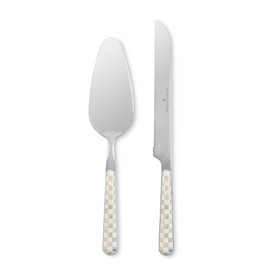 Mackenzie-Childs sterling check bistro cake serving set