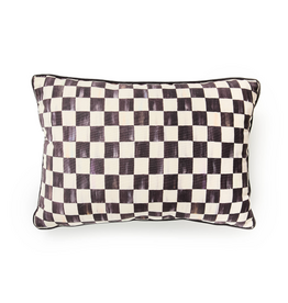 Mackenzie-Childs courtly check printed outdoor lumbar pillow