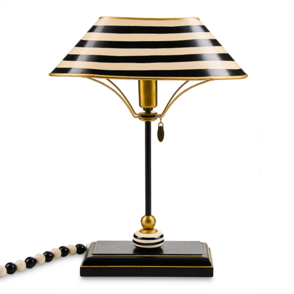 Mackenzie-Childs black and white library lamp