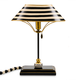 Mackenzie-Childs black and white library lamp