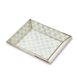 Mackenzie-Childs sterling check small glass tray