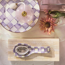 Mackenzie-Childs violet check spoon rest