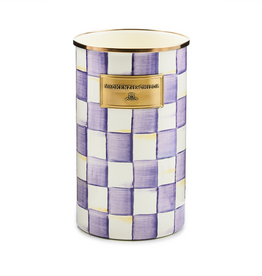 Mackenzie-Childs violet check utensil holder