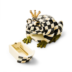 Mackenzie-Childs courtly check frog hide-a-key