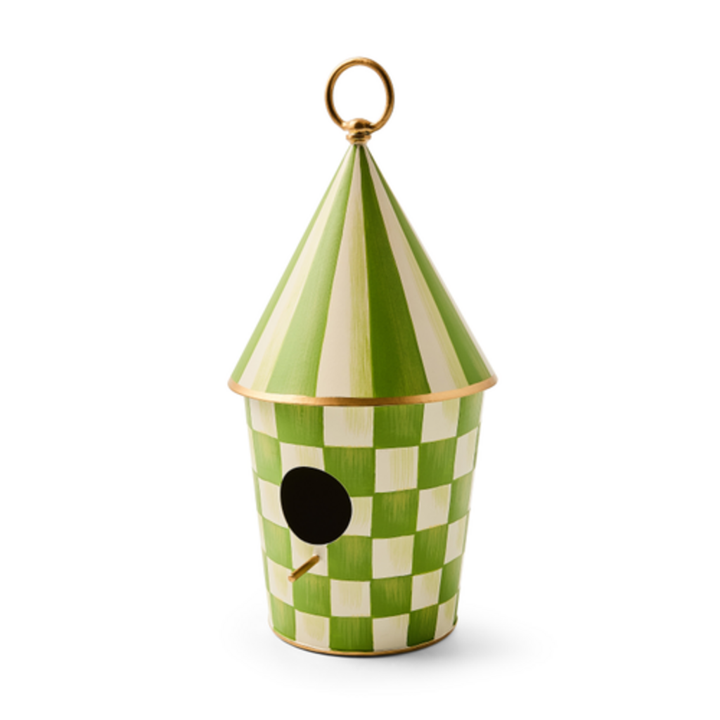 Mackenzie-Childs grass green birdhouse