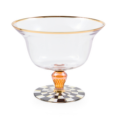 Mackenzie-Childs courtly check glass pedestal bowl