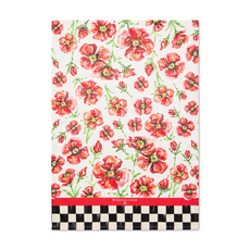 Mackenzie-Childs red poppies printed dish towel