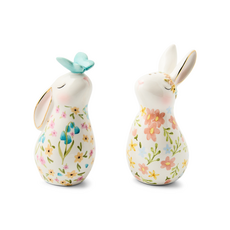 Mackenzie-Childs posie patch rabbit salt and pepper set