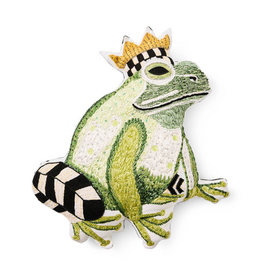 Mackenzie-Childs frog shaped throw pillow