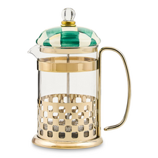 Mackenzie-Childs emerald check french press