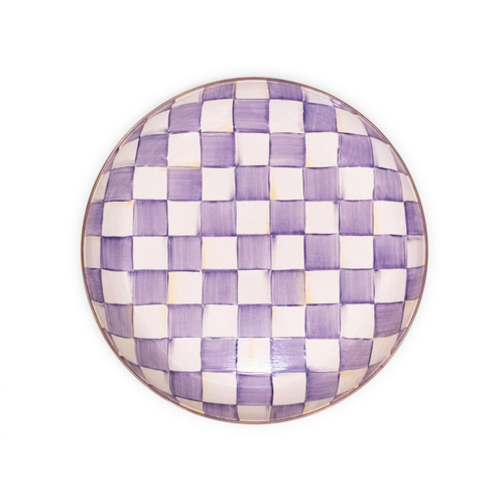 Mackenzie-Childs violet check abundant bowl