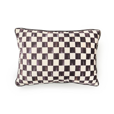 Mackenzie-Childs courtly check printed outdoor lumbar pillow