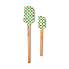 Mackenzie-Childs emerald check spatulas, set of 2