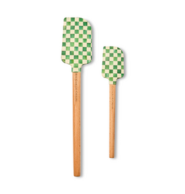Mackenzie-Childs emerald check spatulas, set of 2