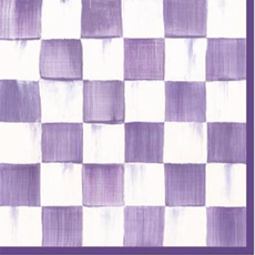 Mackenzie-Childs violet check cocktail paper napkins