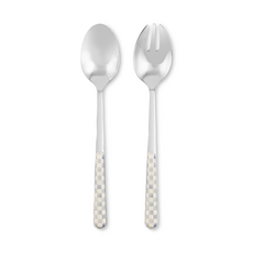 Mackenzie-Childs sterling check bistro salad serving set