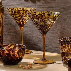 Tortoise Print Martini Glasses, Set of 4