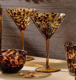 Tortoise Print Martini Glasses, Set of 4
