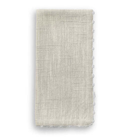 Knotted Edge Natural w White Trim, s/4