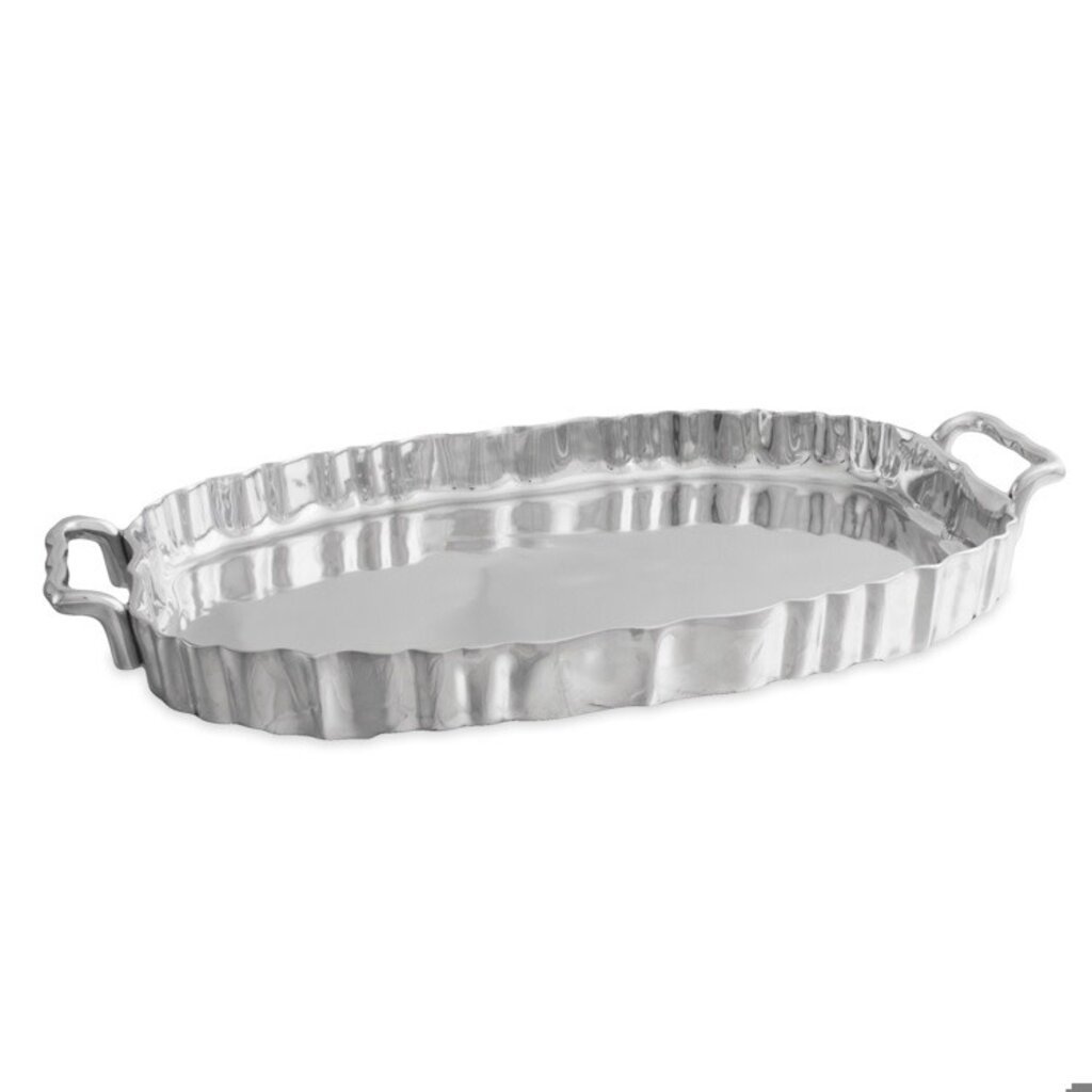 Beatriz Ball VINTAGE Fluted Oval Tray with Handles