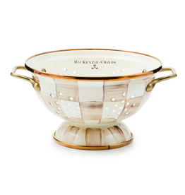 Mackenzie-Childs mocha check small colander