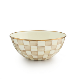 Mackenzie-Childs mocha check large everyday bowl