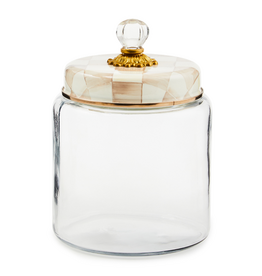 Mackenzie-Childs mocha check large kitchen canister