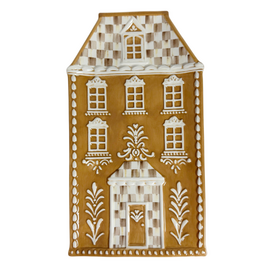 Mackenzie-Childs mocha check gingerbread serving platter
