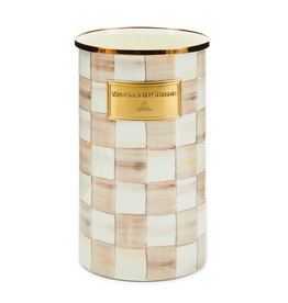 Mackenzie-Childs mocha check utensil holder