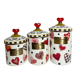 Mackenzie-Childs love canisters, set of 3