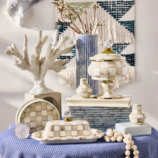 Mackenzie-Childs mocha check butter box