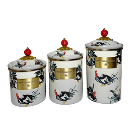 Mackenzie-Childs henhouse canisters, set of 3