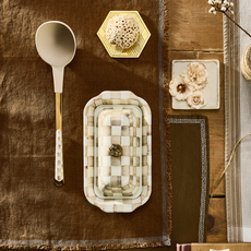 Mackenzie-Childs mocha check butter box