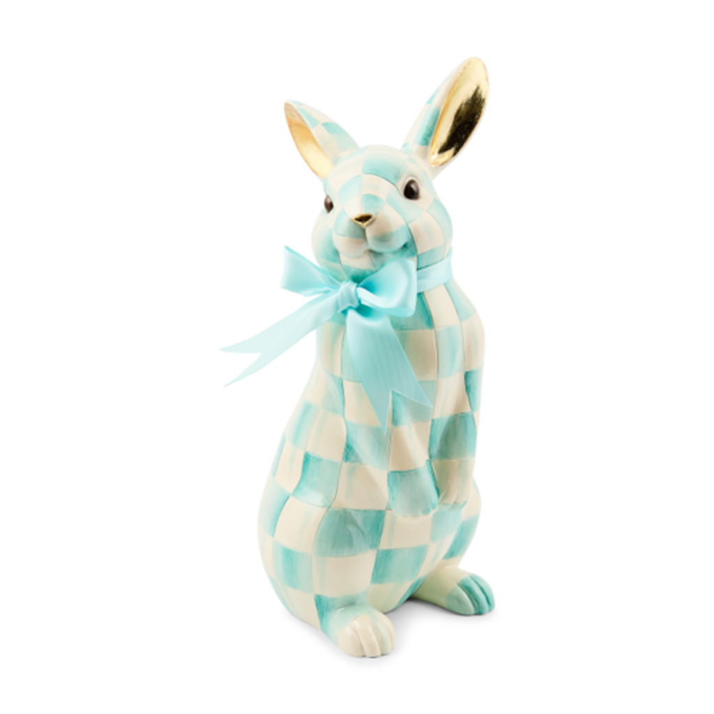 Mackenzie-Childs aqua check peter bunny