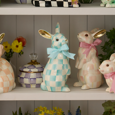 Mackenzie-Childs aqua check peter bunny