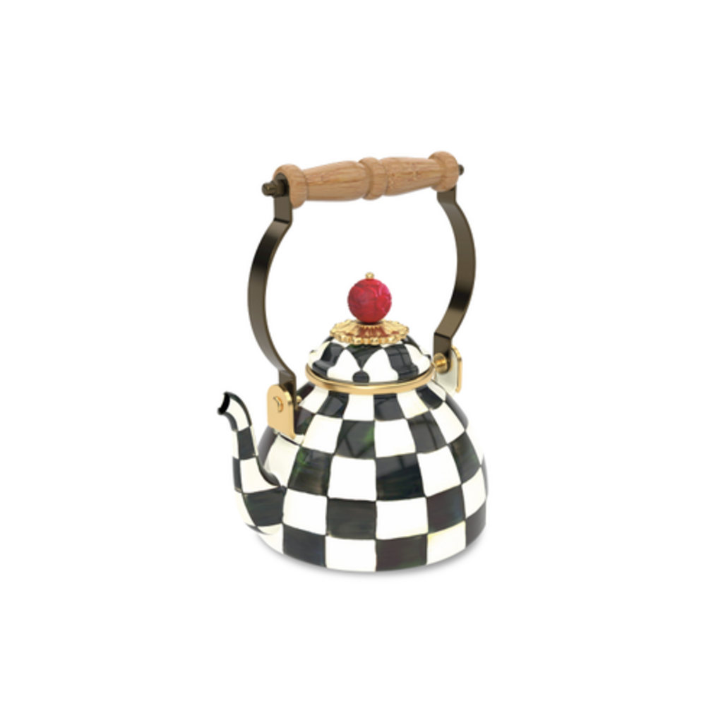 Mackenzie-Childs courtly check 1 quart tea kettle