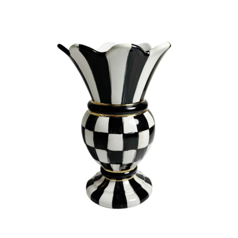 Mackenzie-Childs courtly check small great vase